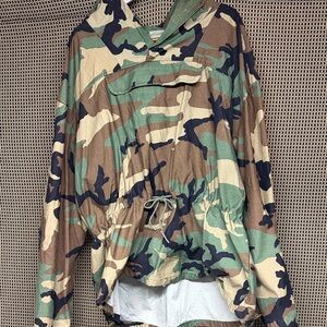 Men's Woodland Camouflage Military Anorak Jacket